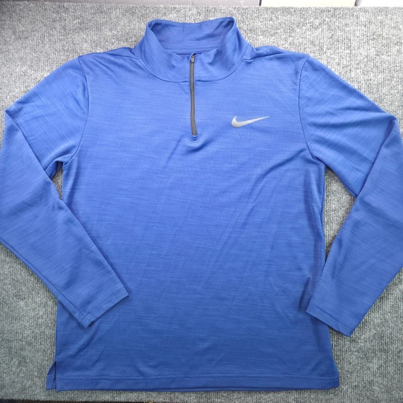 Nike Tops - Nike Dri-FIT Quarter Zip Women Medium Blue Polyester Long Sleeve Athletic Top